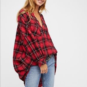 Free People Not Your Boyfriends Plaid Tunic